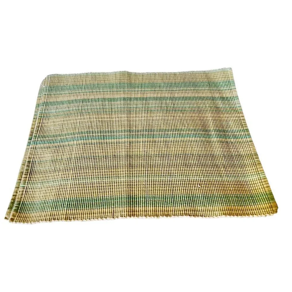 Vintage Martha Stewart Set of 4 Placemats Cotton Woven Green Ribbed Stripes